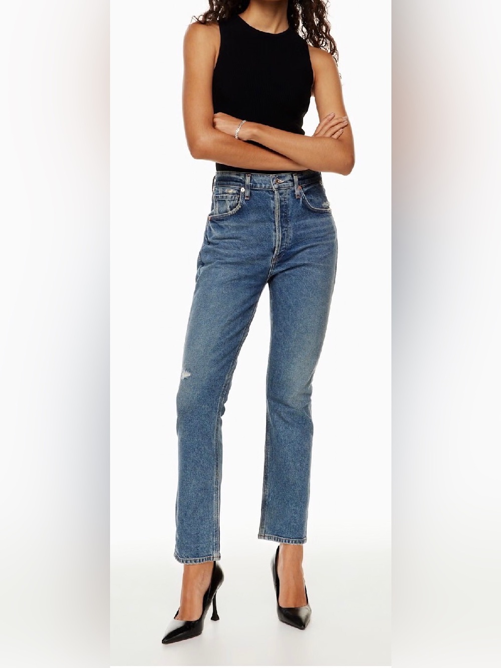 CITIZENS OF HUMANITY Jolene Straight Slim High Rise Button Fly Jeans